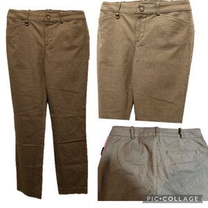 Lauren Ralph Lauren Slim Fit brown houndstooth pants/trousers size 2 NWT‎